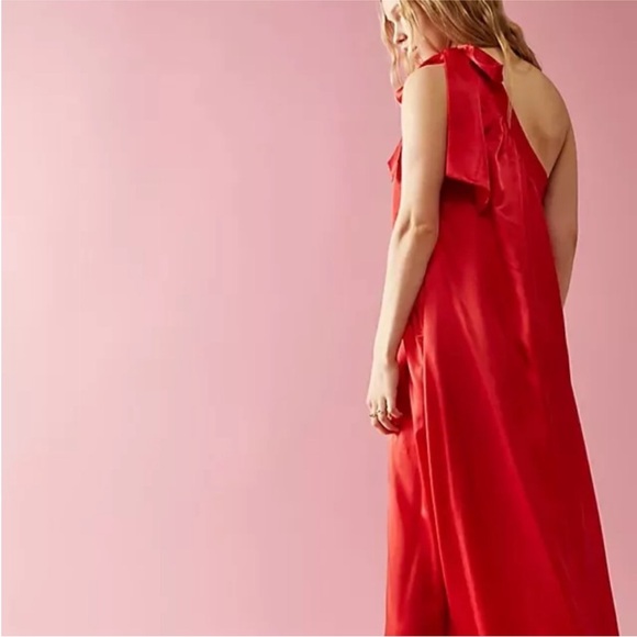 BHLDN Vibrant Red One-Shoulder Dress - Picture 5 of 7